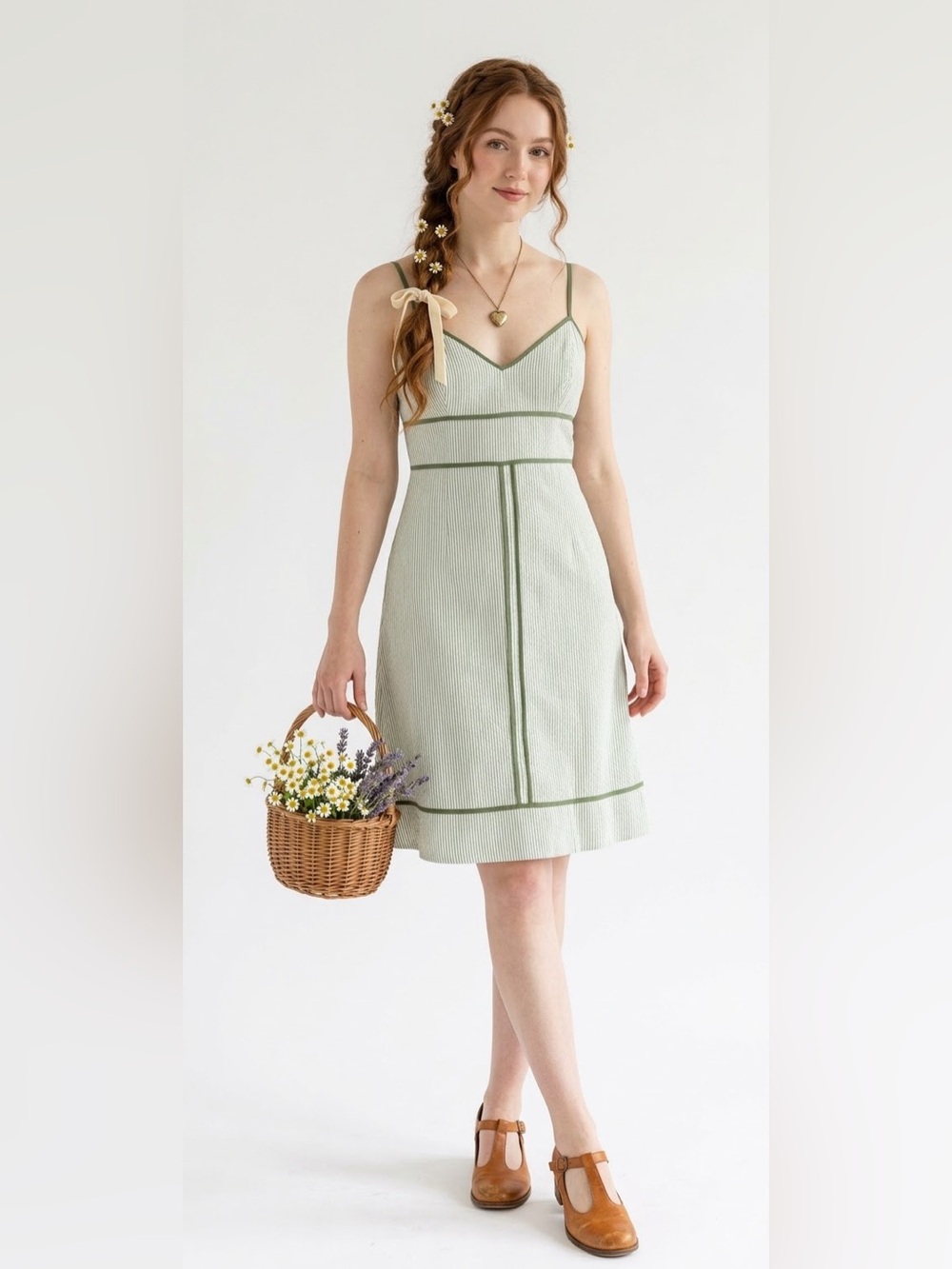 Feminine V-Neck Empire Waist Mini Dress Mod Minimalist Capsule Wardrobe Earthy